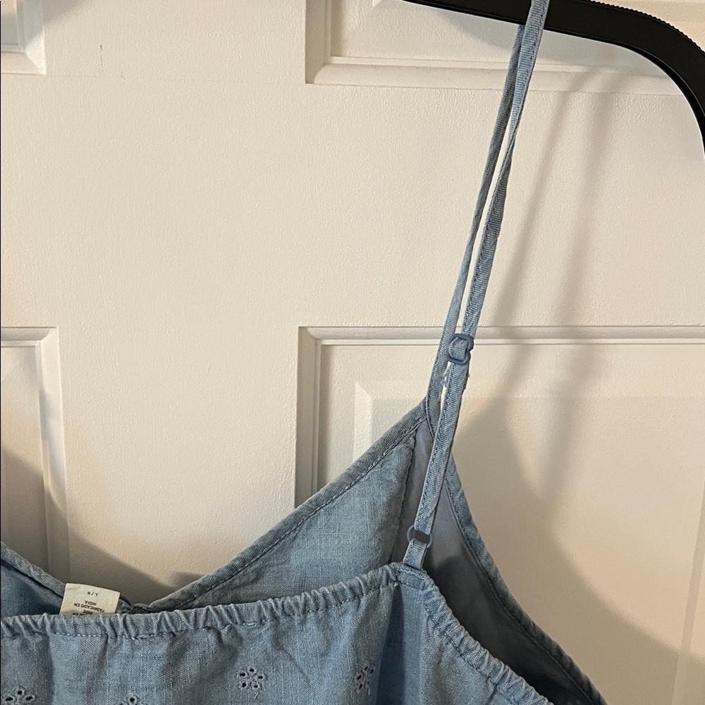 Levi's Cora Mini Dress Eyelet Babydoll Medium Wash Size Large NEW - Picture 12 of 12